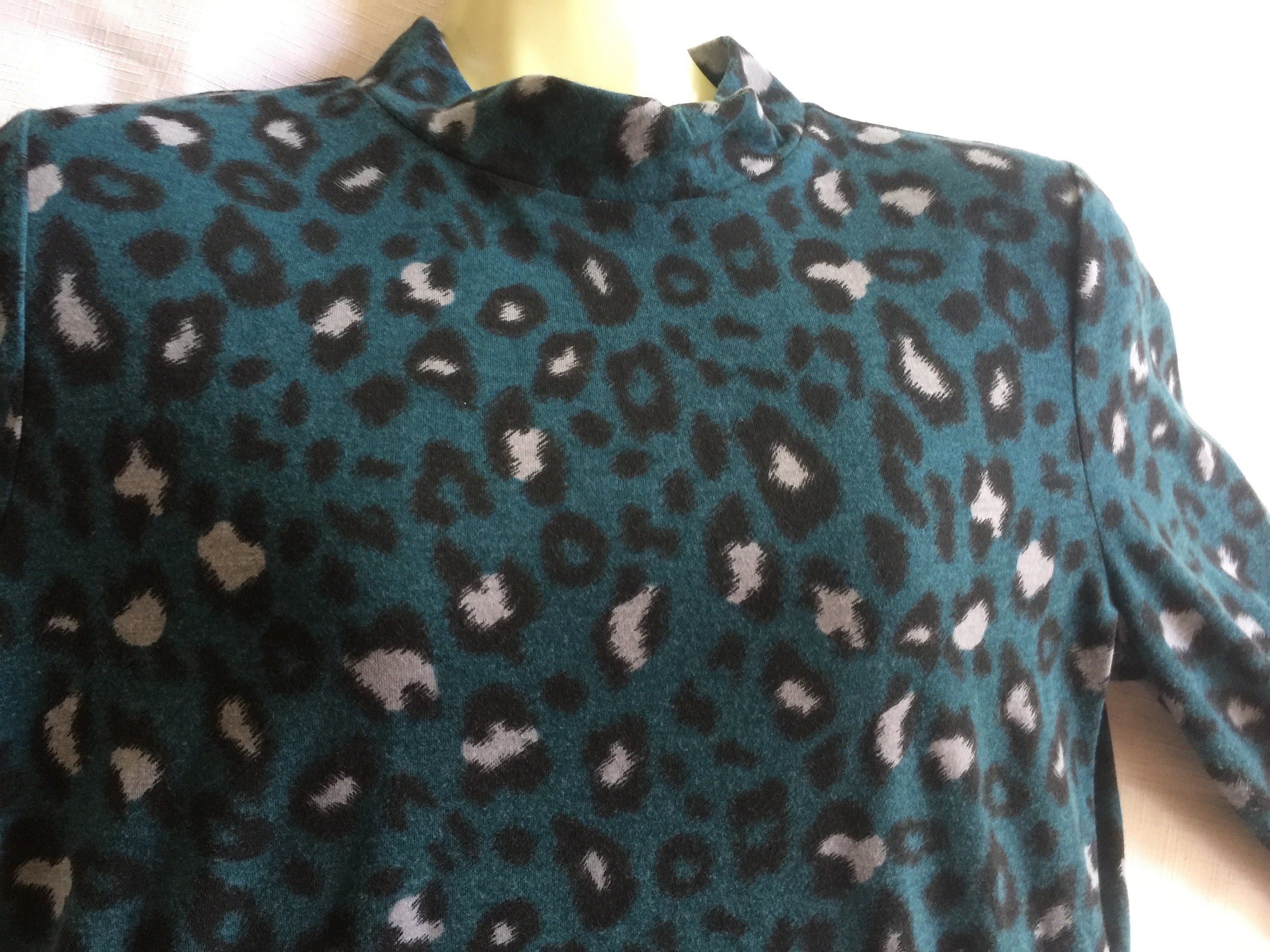 aqua leopard dress