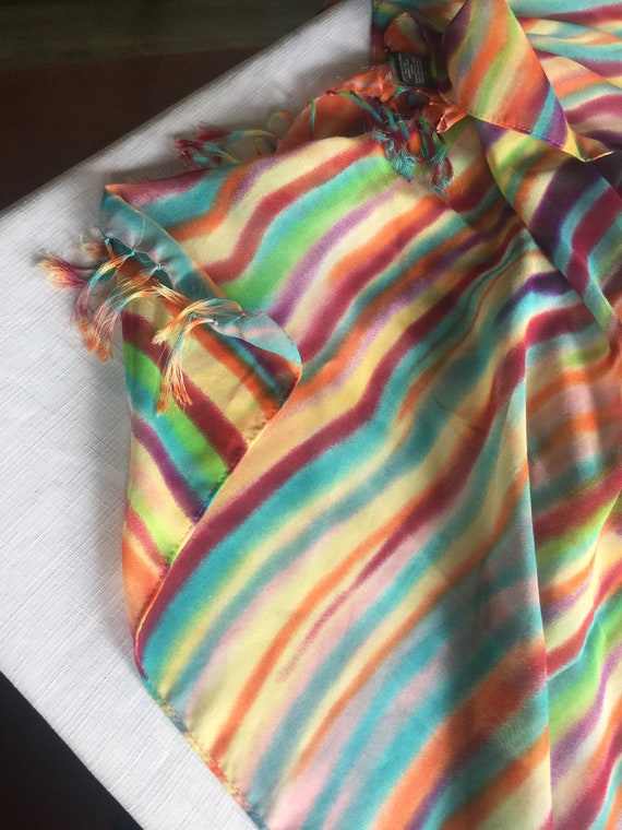 Multi-Color Scarf, Rainbow Scarf, Colorful Sheer … - image 10
