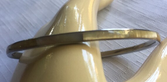 Beige Bracelet, Thin Stacking Bangle, Butterscotc… - image 3