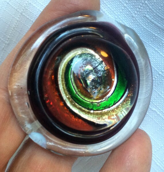 Blown Glass Pendant, Art Glass Necklace, Vortex G… - image 3