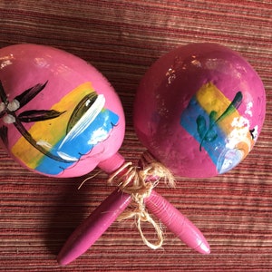 Maracas, Musical Decor, Decorative Musical, Mexico Music, Hanging Music, Gourd Instrument, Gourd Maracas, Decorative Instrument, Mexico Gift