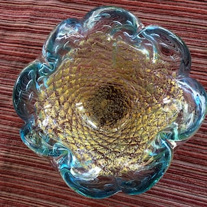 Italy Art Glass, Blown Glass Dish, Art Candy Dish, Art Glass Dish, Italy Dish, Art Glass Trinket, Art Trinket Dish, Art Bowl, Glass Art Bowl