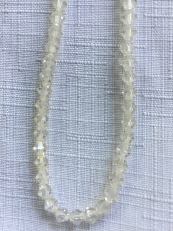 Clear Bead Necklace, Wedding Necklace, Crystal Nec