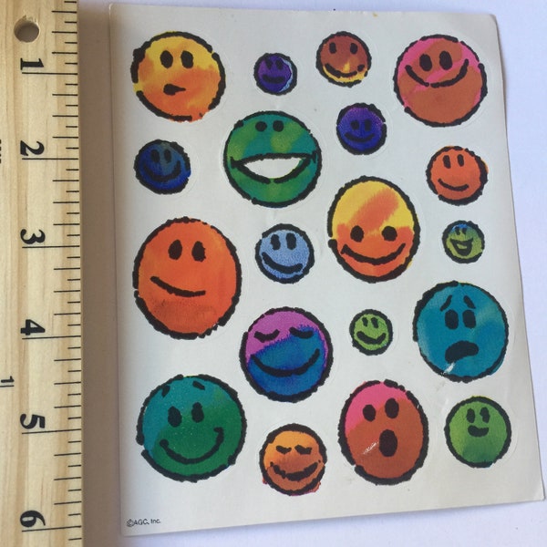 Happy Face Sticker, 60s Sticker, Hippie Sticker, 60s Art, Face Sticker, Face Decal, Groovy Decor, 60s Decor, Face Art, Groovy Sticker, Faces