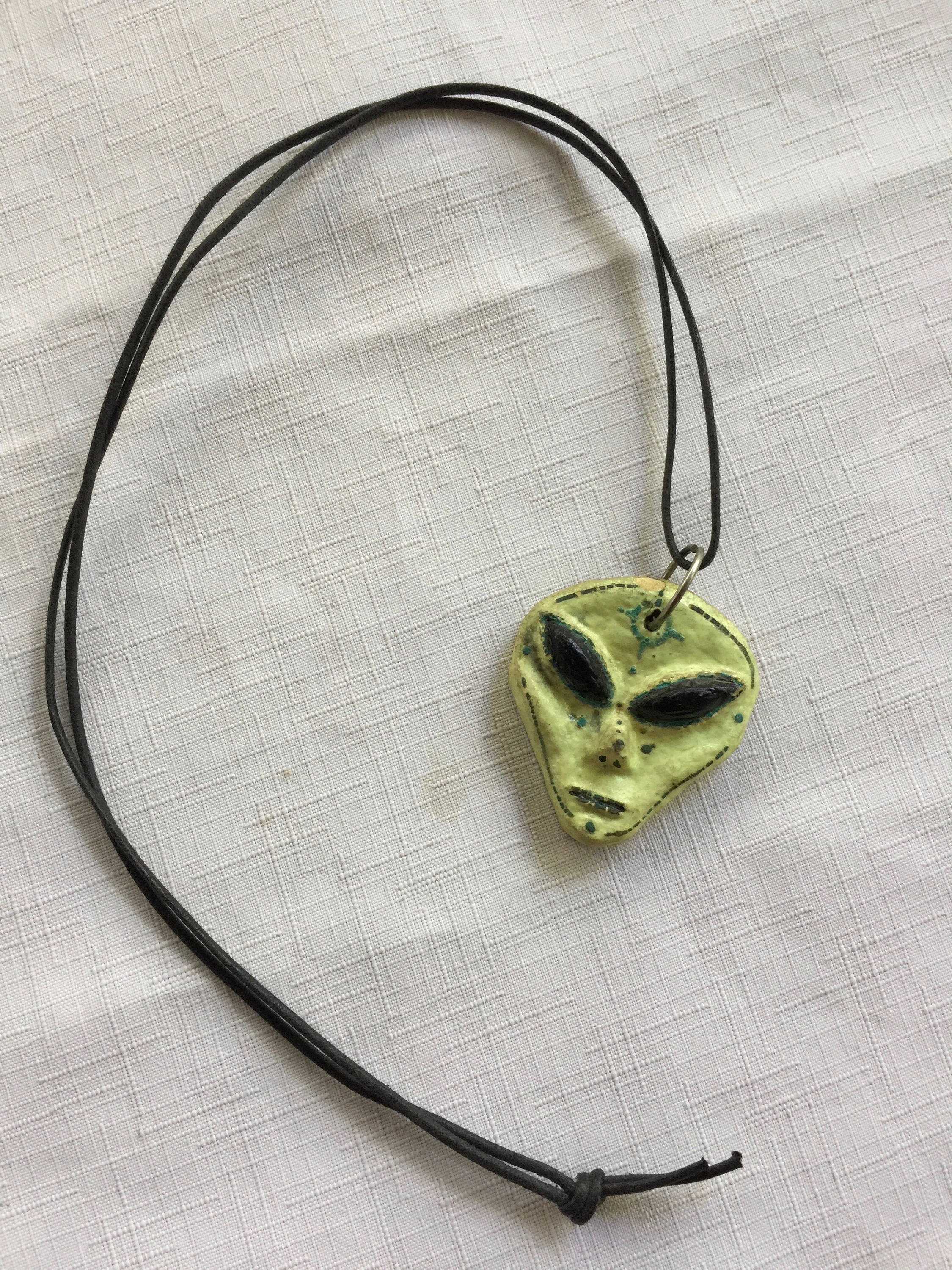 Alien Pendant, Alien Necklace, Mask Necklace, UFO Gift, Sci Fi Pendant ...