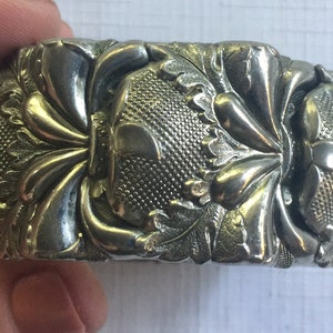 Thick Silver Bracelet, Silver Chunky Cuff, Silver Bangle, Silver Cuff, Repousse Bracelet, Repousse Bangle, Wide Bangle, Vargas Bracelet