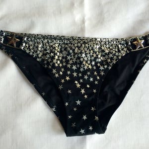 Black Bikini Bottom, Secret Bikini Bottom, Star Bikini Bottom, Black Silver  Bikini,metallic Bikini Bottom,sexy Bikini Bottom,victoria Secret - Etsy