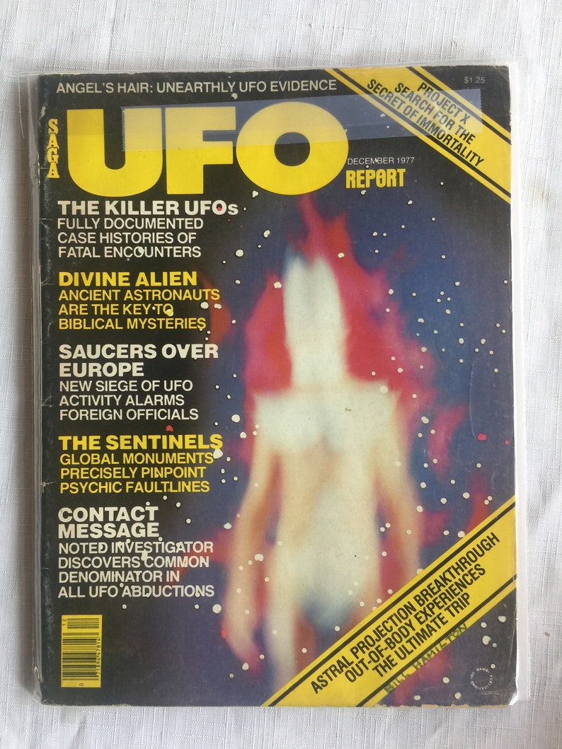 UFO Retro Magazine, 70s UFO Magazine, Bigfoot, Retro UFO, Ufo Magazine, Collectible Ufo, Ufo Gift, Ufo Research, Ufo Library, Ufo Book UFO Report Dec 77