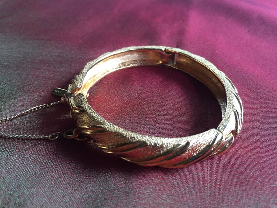 Gold Bracelet, Hinge Gold Bracelet, Elegant Bracelet, Bangle Bracelet, Monet Bracelet, Designer Bracelet, Dressy Bracelet, Classy Bracelet View 2