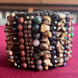 Stein Armband, Dickes Armband, Perlenarmband, Großes Armband, Chunky Armband, Rock Armband, Riesiges Armband, Fett Armband, Breites Armband