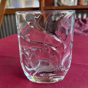 Clear Glass Vase, Clear Retro Vase, Hoosier Vase, Wide Mouth Vase, Clear RIdged Vase, Clear Vase, Ridged Glass Vase, Transparent Vase, Vase