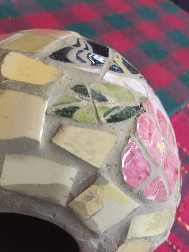 Mosaic Vase Tile Vase Butterfly Vase Mosaic Tile Vase Art Etsy