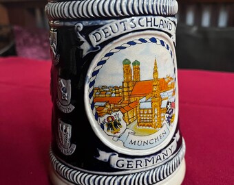 Beer Stein, German Stein, German Mug, German Coffee Cup, Big Stein, Deutschland, Munchen, Ceramic Beer Stein, German Gift, Beer Stein