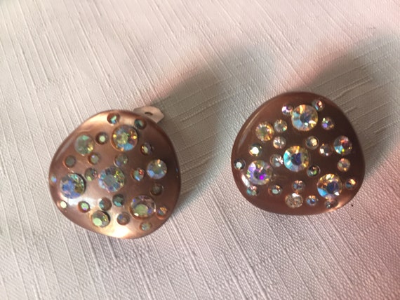 Brown Earring, Brown Sparkle, Aurora Earring, Ret… - image 5