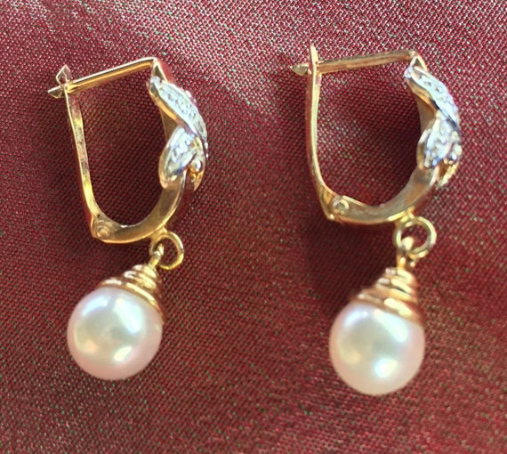 Gold Pearl Earring, Bridal Earring, Wedding Earrin