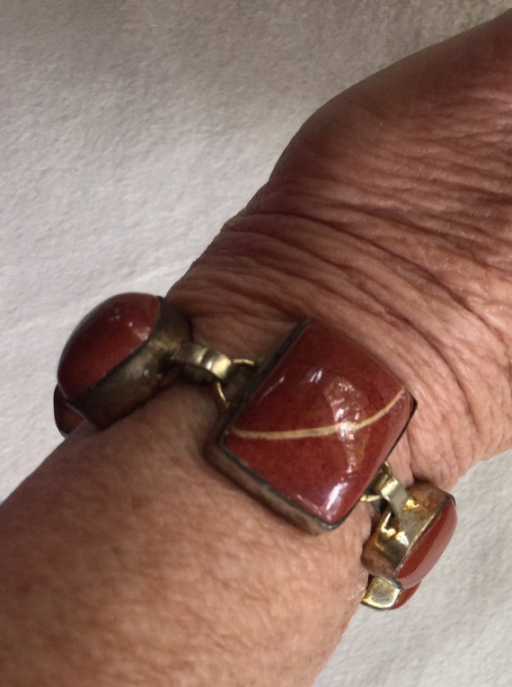 Rust Stone Bracelet, Rust Bracelet, Brown Bracele… - image 9