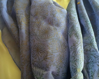 Periwinkle Scarf, Lavender Scarf, Light Purple Scarf, Vera Scarf, Pale Blue Scarf, Purple Print Scarf, Pastel Scarf, Hippie Purple Scarf