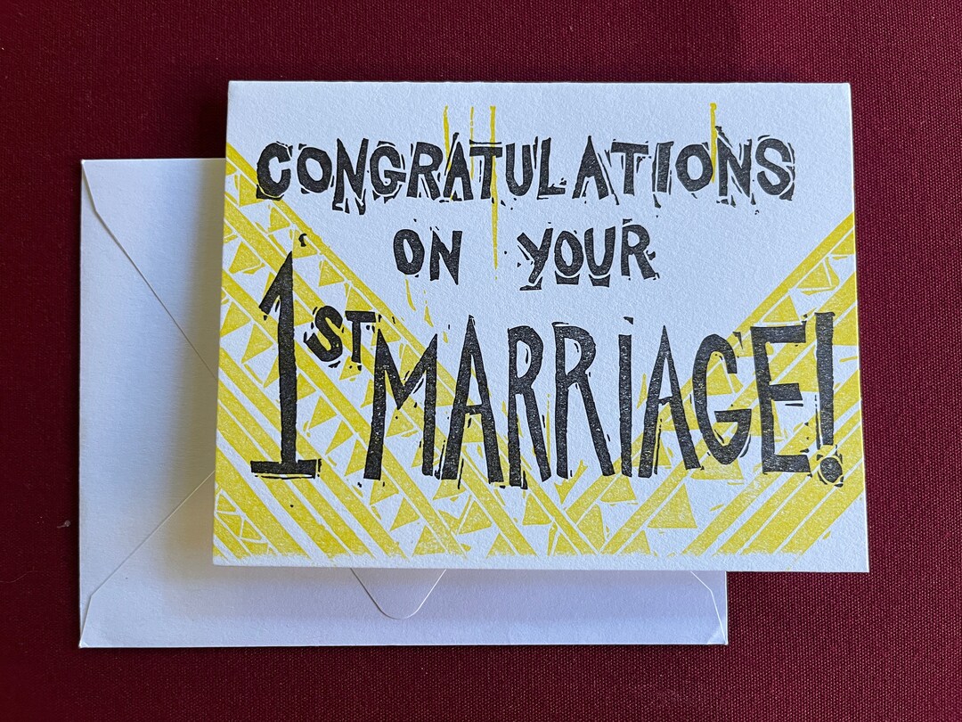 Joke Wedding Card, Funny Wedding Card, First Marriage, Wedding Gift