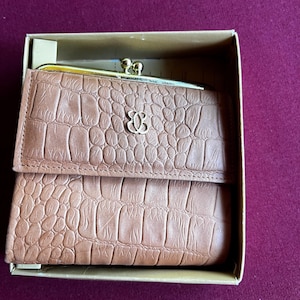 Billetera retro, Billetera Buxton, Billetera de piel de vaca, Monedero, Billetera pequeña, Billetera de cuero, Billetera delgada, Billetera clásica para mujer, Billetera minimalista