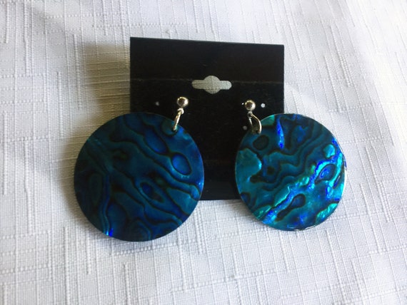 Blue Shell Earring, Blue Shell Drop, Blue Shell D… - image 3