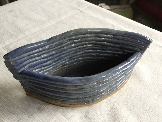 Abstract Trinket Dish, Trinket Dish, Boho Trinket Dish, Pottery Trinket Dish, Clay Trinket Bowl, Blue Trinket Dish, Pottery Ring Dish, Dish