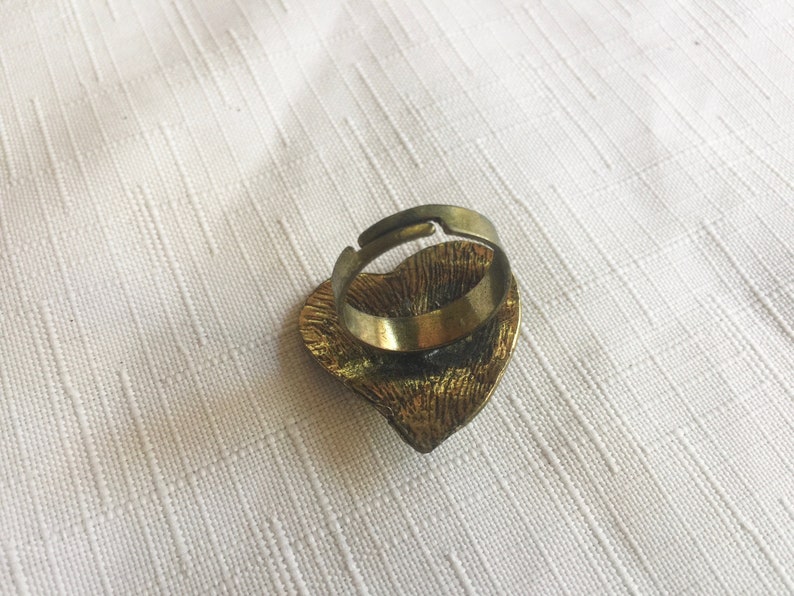 Heart Ring, Face Ring, Bronze Ring, Sunglass Ring, Face Ring, Love Ring, Statement Ring, Fun Face Ring, Groovy Ring, Odd Ring, Fun Ring image 6