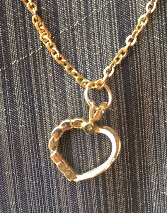 Gold Heart Pendant, Zirconia Pendant, Heart Penda… - image 6