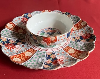 Japan Platter, Serving Platter, Ceramic Platter, Painted Platter, Japan Charger, Round Platter, Oversize Plate, Japan Kitchen, Japan Plate