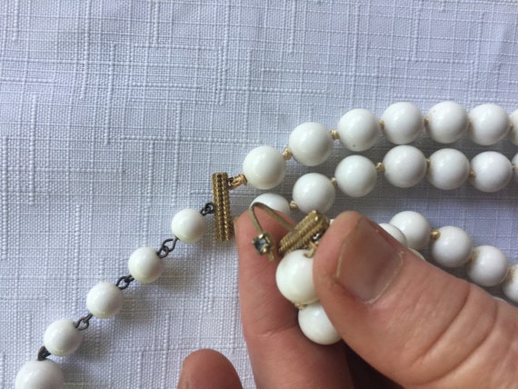 White Necklace, White Beads, White Bead Necklace,… - image 7