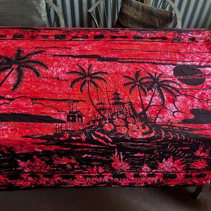 Tropical Sarong, Beach Sarong, Beach Wrap, Red Sarong, Batik Sarong, Swimsuit Coverup, Swimsuit Wrap, Big Sarong, Exotic Sarong, Big Scarf