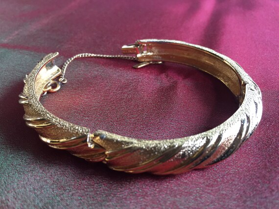Gold Bracelet, Hinge Gold Bracelet, Elegant Bracelet, Bangle Bracelet, Monet Bracelet, Designer Bracelet, Dressy Bracelet, Classy Bracelet View 5