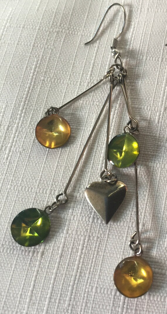 Dangle Earring, Drop Earring, 60s Dangle, Pastel … - image 4