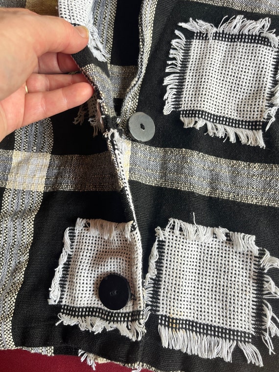 Patchwork Jacket, Black White Jacket, New Identit… - image 2