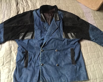 Abrigo denim azul, chaqueta vaquera larga, abrigo denim 3X, abrigo jean 3X, abrigo oversize años 80, abrigo 3X, abrigo jean, chaqueta larga jean, abrigo jean oversize