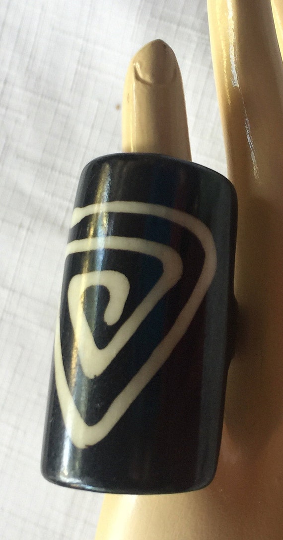 Huge Ring, Big Black Ring, Statement Ring, Abstra… - image 8