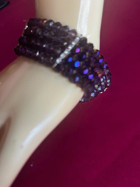 Stretch Bracelet, Aurora Bracelet, Faceted Bracelet, Beaded Bracelet, Purple Bracelet, Sparkly Bracelet, Fancy Bracelet, Crystal Bracelet View 6