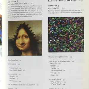 May include: A book cover featuring a colourful image of a pile of hats. The book title is "Studio Secrets" and the chapter title is "Type Magic".