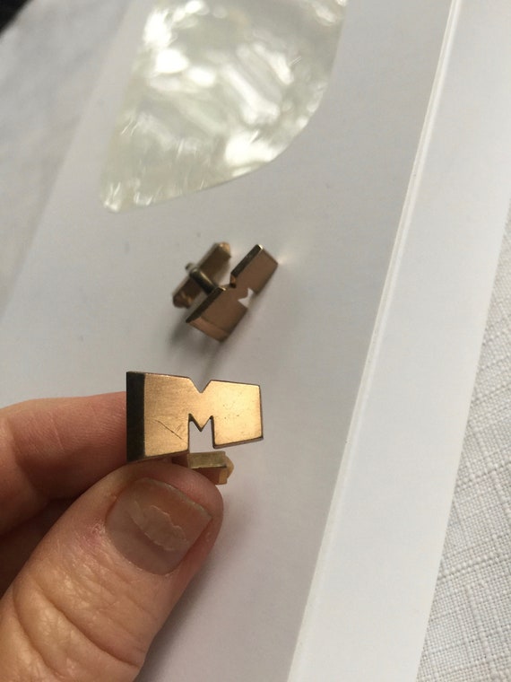 Initial M Cufflink, Initial M Cuff Link, M Cuffli… - image 8