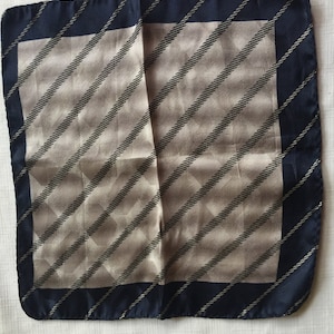 Navy Silk Hankie, Navy Blue Hankie, Navy Pocket Square, Navy Pocket Scarf, Navy Handkerchief, Dark Blue Hankie, Blue Pattern Hankie