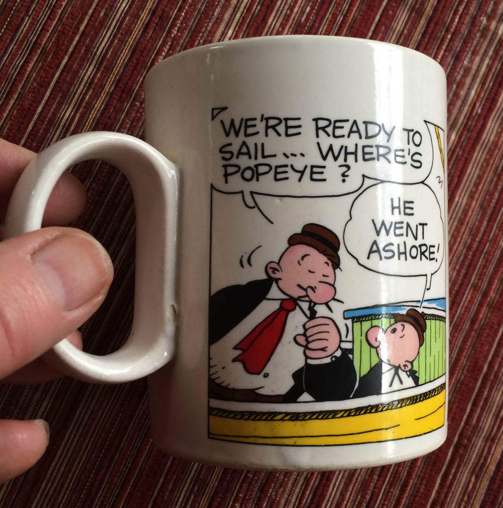 Popeye Mug Popeye Cup Popeye Collectible Comic Collectible Etsy