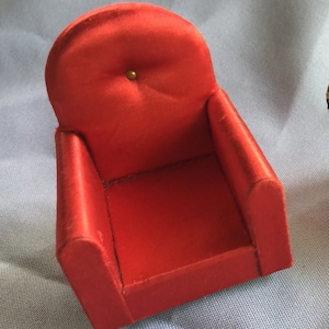 Dollhouse Chair, Miniature Chair, Doll Furniture Chair, Miniature Doll Chair, Ideal Doll Chair,Doll House Chair,TIny Armchair,Red Doll Chair