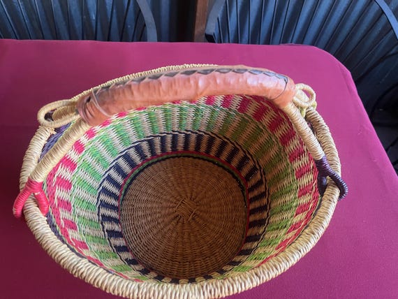 Farmer Market Bag, Basket Tote Bag, Straw Tote Bag, Tote Bag, Shopping Basket, Farmer Basket, Market Basket, Market Tote, Farmer Tote View 3