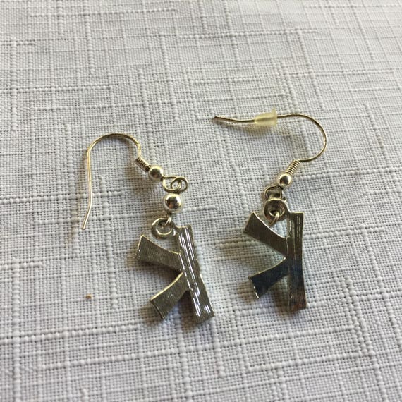 Initial Earring, Green Earring, Enamel Initial Ea… - image 4