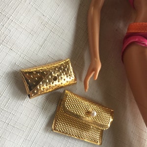 Teenage Doll Purse, Teenage Doll Clutch, Gold Doll Purse, Red Velvet Doll Purse, 12 Inch Doll Purse, Gold Doll Clutch, Red Doll Clutch image 4