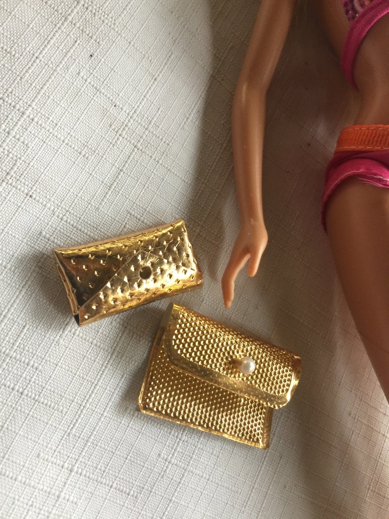 Teenage Doll Purse, Teenage Doll Clutch, Gold Doll Purse, Red Velvet Doll Purse, 12 Inch Doll Purse, Gold Doll Clutch, Red Doll Clutch image 4