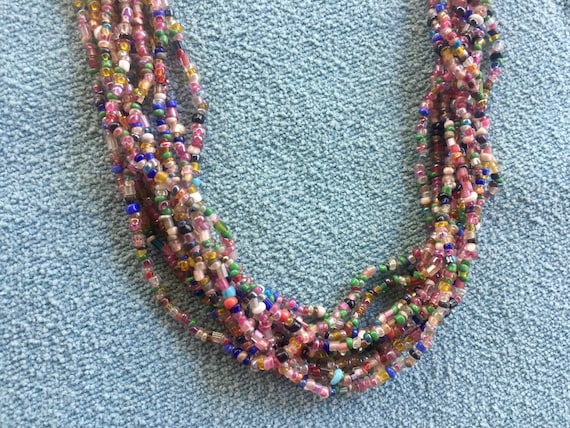 Boho Necklace, Colorful Necklace, Multi Strand Ne… - image 1