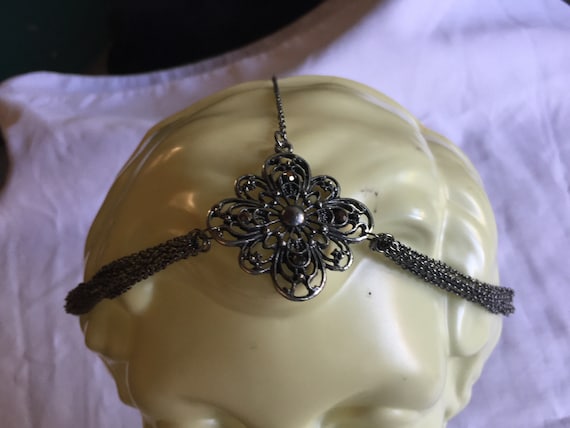 Flapper Headdress, Silver Headdress, Silver Headpi