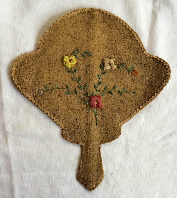Antique Hand Fan, Embroider Hand Fan, Retro Hand Fan, Fiber Hand Fan, 20 Hand Fan, VIctorian Hand Fan, Collectible Hand Fan, Lady Hand Fan