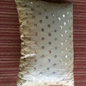 Silver Pillow, Sequin Pillow, Accent Pillow, Couch Pillow, Shiny Pillow, Art Pillow, Small PIllow, Decorative Pillow, Fancy Pillow, 80 Decor