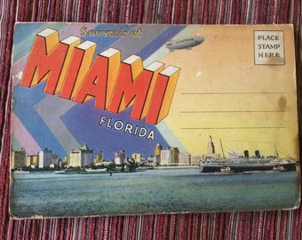 Florida Postcard,Florida Ephemera,Florida Landmark,Florida Memorabilia,Miami Card,Florida Art Card,Miami Souvenir,Miami Trip,Miami Beach